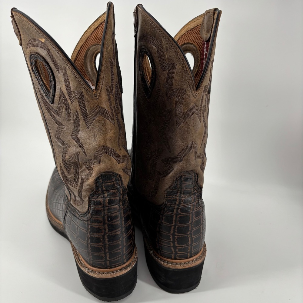 Twisted X Mens Cowboy Boots 11D Brown Caiman Print Alloy Toe Westerncore Ranch - Picture 4 of 7
